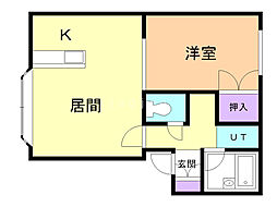 フォレストハイム2 1LDKの間取図画像