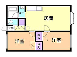 フラワーレジデンス 2LDKの間取図画像