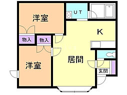 コーポ111 2LDKの間取図画像