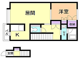 インヴェルノ 1LDKの間取図画像