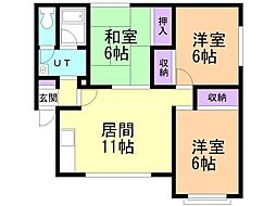 ブルーハイツ 3LDKの間取図画像