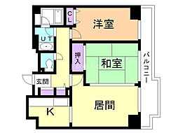 パレス王子 2LDKの間取図画像