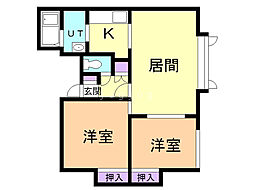 アイビーみその 2LDKの間取図画像