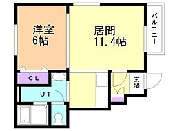 ラブリィー5 1LDKの間取図画像