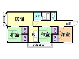 門田組マンション 3LDKの間取図画像