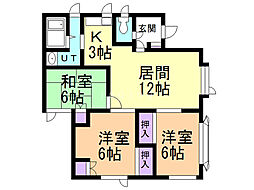 フォレスト藤沢A 3LDKの間取図画像