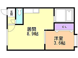 メゾンドベル 1DKの間取図画像