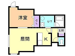 No,13 1LDKの間取図画像