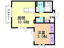 ファイブスター見山 1LDKの間取図画像