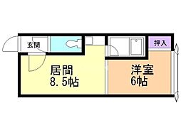 エポック・ワールド 1DKの間取図画像