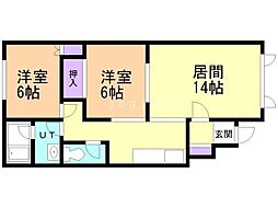 ハウスマグノリア 2LDKの間取図画像