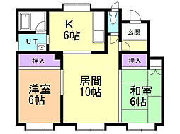 メゾンストリーム 2LDKの間取図画像