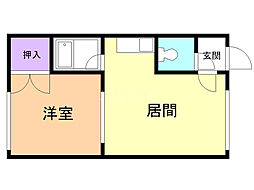 エース豊川 1DKの間取図画像