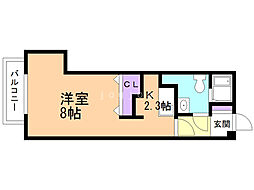 エルフィーネ本町 1Kの間取図画像