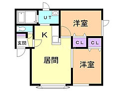 スターライト来夢 2LDKの間取図画像