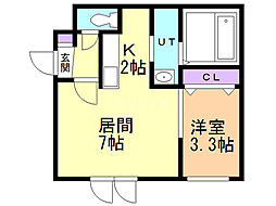ステージ表町 1LDKの間取図画像