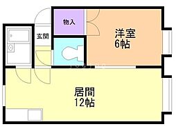 カーサMK2 1LDKの間取図画像