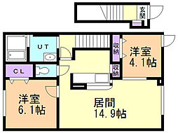 BROS.234 2LDKの間取図画像