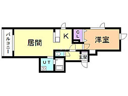 ヴィーナス・ヴィレッジ6 1LDKの間取図画像