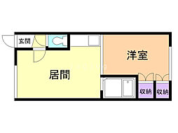 ハイムピュア 1LDKの間取図画像