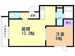 クリークウッドV 1LDKの間取図画像