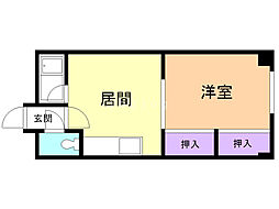 エスパシオコモド 1DKの間取図画像