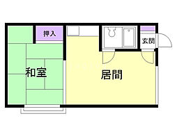 ハイツつくばNo.A 1DKの間取図画像