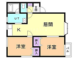 コーポ・ニューライフ 2LDKの間取図画像