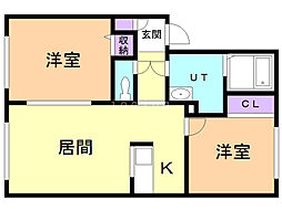 シャーメゾン新中野 2LDKの間取図画像