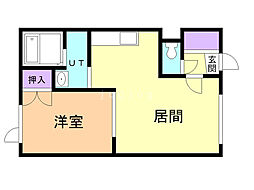 ロイヤルハイム新中野E 1LDKの間取図画像