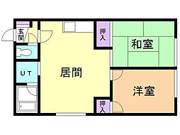 キムラハイム8 2LDKの間取図画像