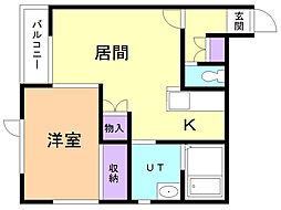 パサージュ 1LDKの間取図画像