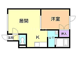 ロイヤルハイム新中野A 1LDKの間取図画像