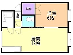 カーサMK 1DKの間取図画像