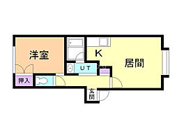 ナシラ・ライズ 1LDKの間取図画像
