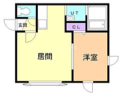 エクセレンス啓北 1DKの間取図画像