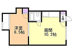 コスモハイツ 1LDKの間取図画像