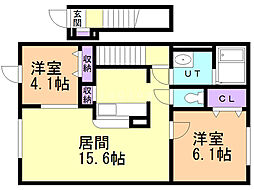 フィオーレ 2LDKの間取図画像