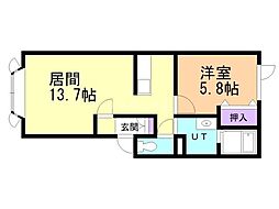 アクアシティ3 1LDKの間取図画像