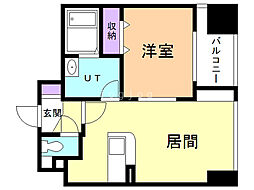 グランドール若草 1LDKの間取図画像