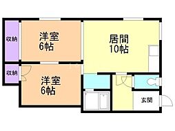 ハイツたかはし 2LDKの間取図画像