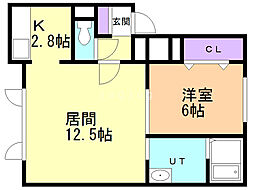Irumu 1LDKの間取図画像
