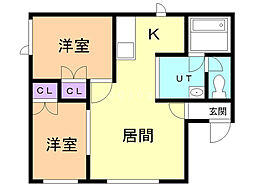 レインボーブリッジ泉 2LDKの間取図画像