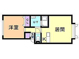 ロイヤルハイム沼ノ端A 1LDKの間取図画像