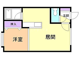 アティック美園 1LDKの間取図画像
