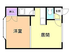 ロイヤルグローリー 1DKの間取図画像