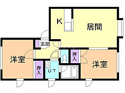 ピュアハピネス 2LDKの間取図画像