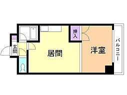 グランドール元中野 1DKの間取図画像