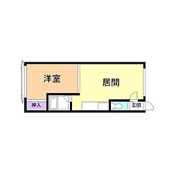 ハイツザハード 1DKの間取図画像