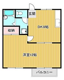 シャルム八幡 1DKの間取図画像